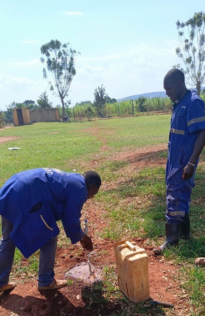 A newly installed city water tap at the compound