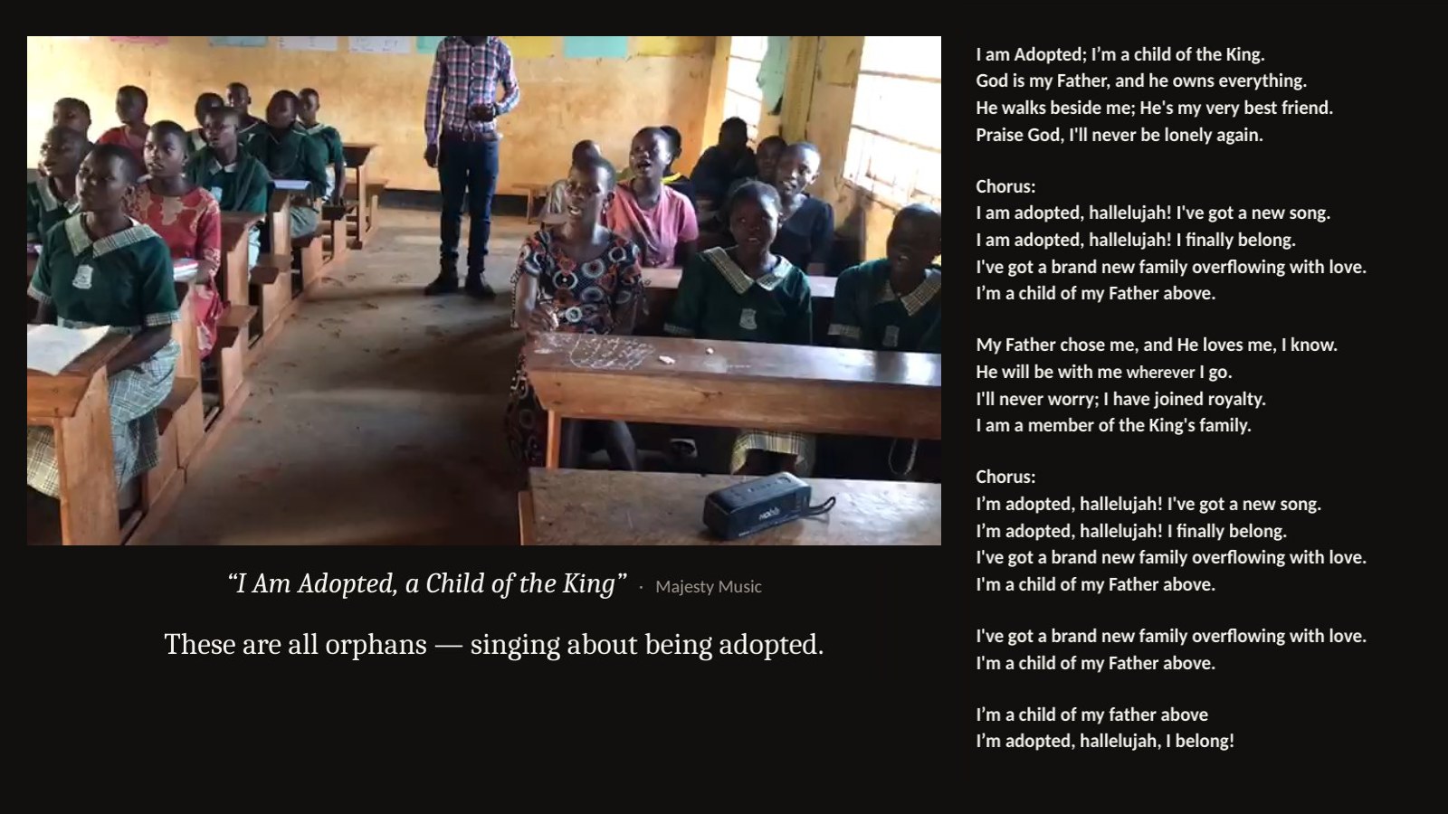 The Great Love Junior Academy choir