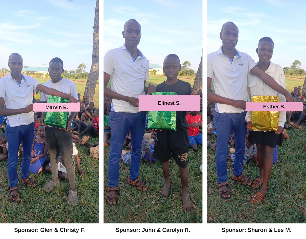 September birthday children at Great Love Junior Academy, each labeled with first name and sponsor